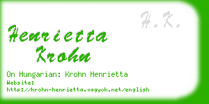 henrietta krohn business card